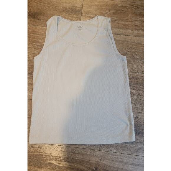 Chico's Tank Top Sz XL Beige Ribbed Pattern Stretch - Picture 6 of 9